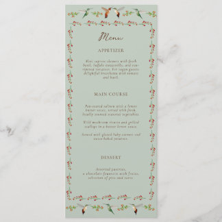 Menu de mariage Colibri