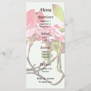 Menu de mariage Cornouiller rose