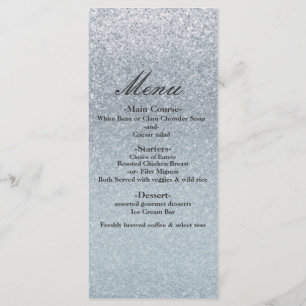 Menu de mariage de conte de fées argenté pailleté 