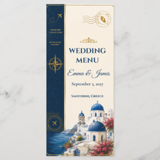 Menu de mariage de destination Passport