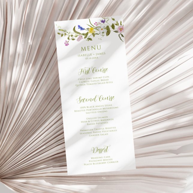 Menu de mariage de fleurs sauvages de jardin fanta (Créateur téléchargé)