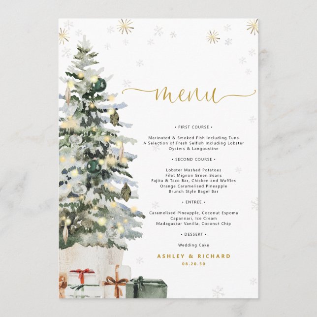 Menu de mariage de l'Arbre de Noël (Devant)