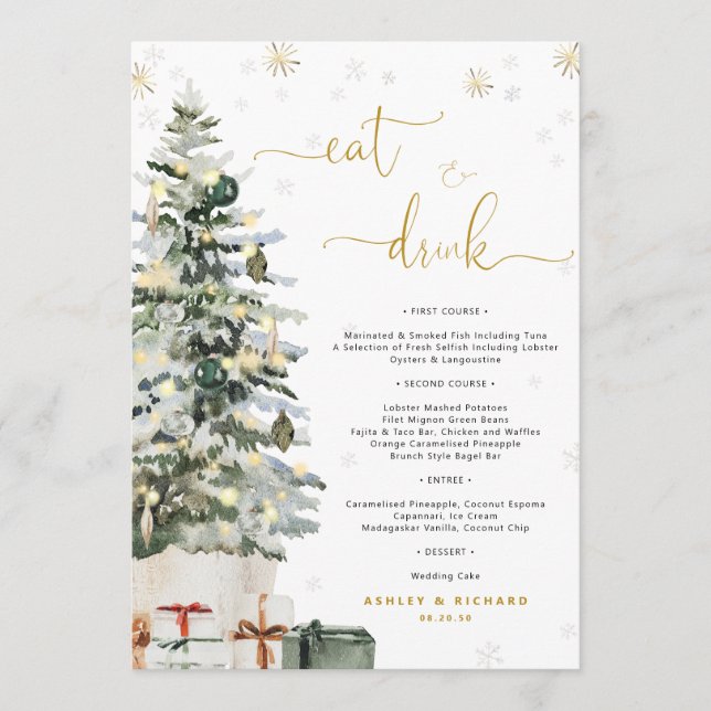 Menu de mariage de l'Arbre de Noël (Devant)