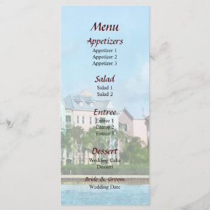Menu de mariage de l'île du Paradis