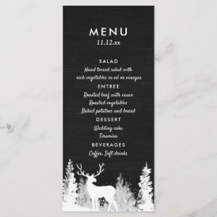 Menu de mariage de Noël Renne Tableau noir