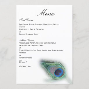 menu de mariage de paon