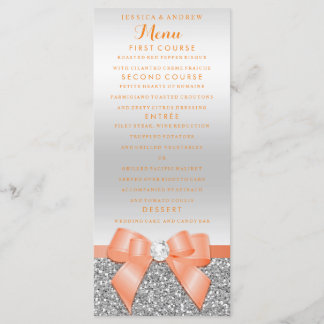 Menu de Mariage de Parties scintillant de corail r