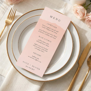 Menu de mariage dégradé rose élégant