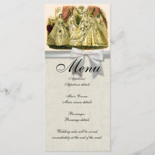 Menu de mariage Demoiselles d'honneur Antique