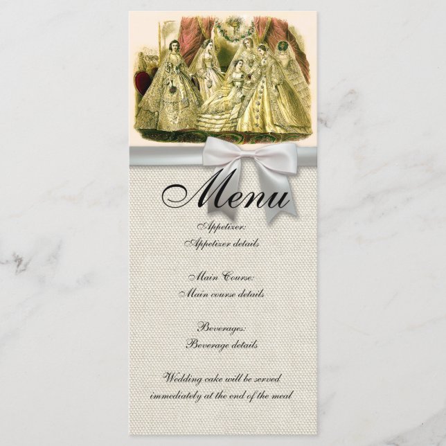Menu de mariage Demoiselles d'honneur Antique (Devant)