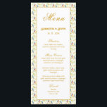 Menu de mariage des Bluebirds<br><div class="desc">Sur une branche fine sous des fleurs roses printanières, deux oiseaux bleus sont assis l'un près de l'autre. L'oiseau mâle est saisissant et éclatant, ses plumes riches en couleur - un plumage bleu profond et vibrant sur sa tête, son dos, ses ailes et sa queue, contrasté par une couleur châtaigne...</div>