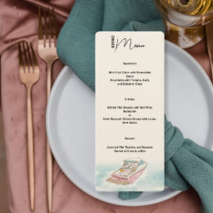 Menu de mariage Dîner sur un bateau "Juste mariés"