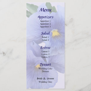 Menu de mariage du couple timide Pansy