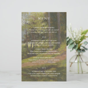 Menu de mariage élégant en forêt rustique