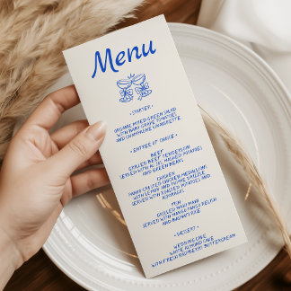 Menu de mariage élégant et minimaliste à l'écritur