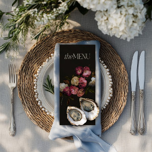 Menu de mariage élégant floral Burgundy Moody