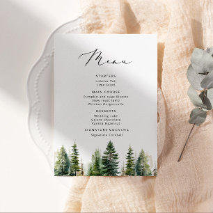 Menu de mariage élégant Minimaliste arbre de pin