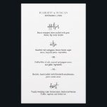 Menu de mariage élégant noir et blanc intemporel<br><div class="desc">Menu de mariage classique et élégant avec une mise en page simple et des en-têtes de plat dans un style moderne. La disposition épurée et minimaliste fait de ce menu de mariage noir et blanc un choix idéal pour un mariage traditionnel et formel.</div>