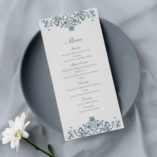 Menu de mariage élégant ornement baroque (Créateur téléchargé)