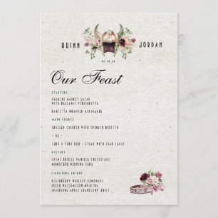 Menu de mariage élégant Viking Norrois