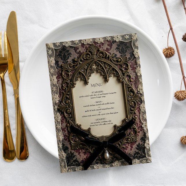 Menu de mariage en dentelle victorienne rococo de  (Créateur téléchargé)