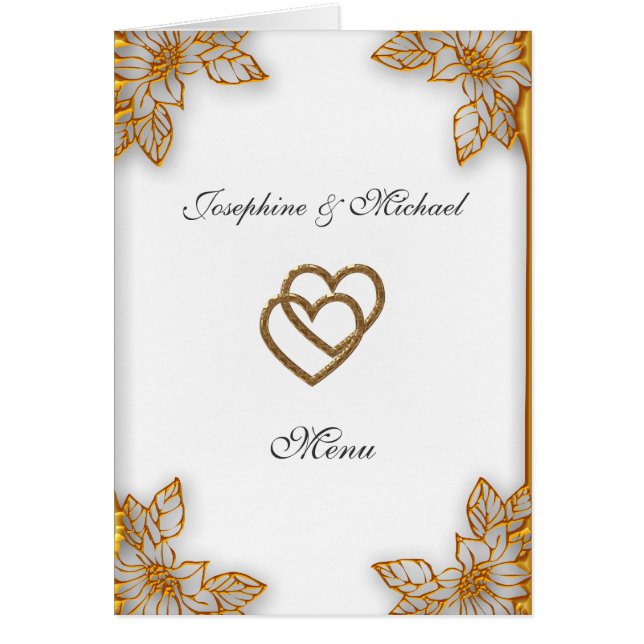 Menu de mariage en or blanc (Devant)