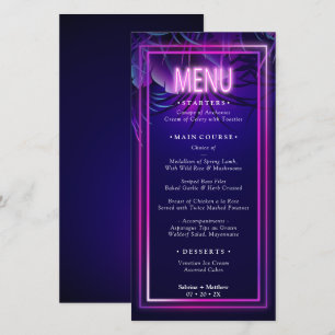 Menu de mariage Étonnant feuillage Tropical Néon