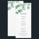 Menu de mariage - Eucalyptus aquarelle<br><div class="desc">Célébrez la mariée avec style avec notre invitation de baby shower eucalyptus. Ce beau design présente de belles feuilles d'eucalyptus peintes à l'aquarelle. Commandez le vôtre aujourd'hui ! Articles assortis disponibles !</div>