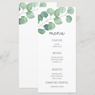 Menu de mariage - Eucalyptus aquarelle