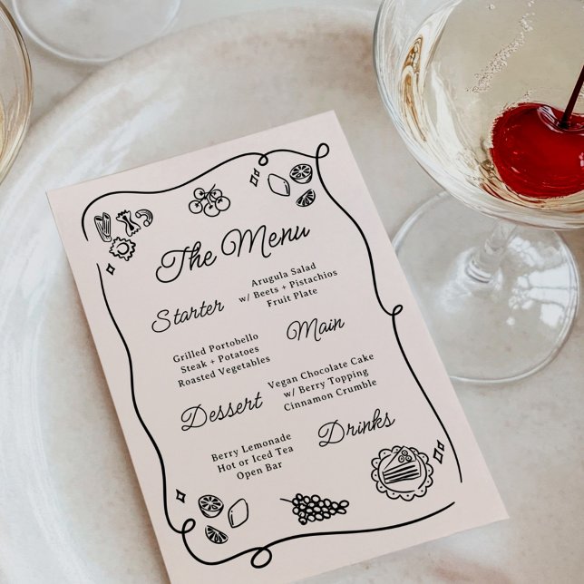 Menu de mariage fantaisiste et fantaisiste (Créateur téléchargé)
