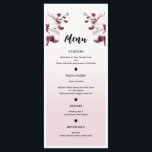 Menu de mariage Fleur d'orchidée rose et blanc<br><div class="desc">Thème de mariage élégant de plage côtière à aquarelle sarcine et or avec hippocampe. Articles assortis dans ma boutique.</div>