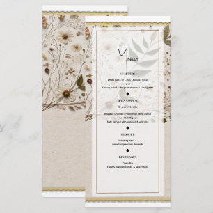 Menu de mariage Fleurs botaniques de la beauté de