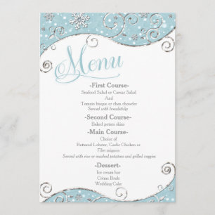 Menu de mariage Flocons de neige Tourbillons de l'
