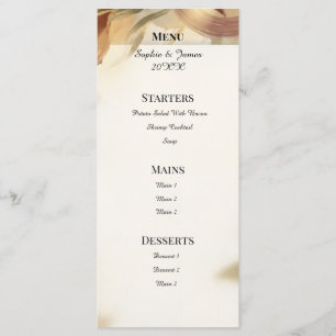 Menu de mariage floral automnal rustique