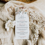 Menu de mariage floral Boho Terracotta<br><div class="desc">Carte de menu de mariage floral de couleur terre Boho. Vous pouvez facilement modifier la plupart des lettrages. Articles assortis vendus dans notre magasin. Cava Party Designs.</div>
