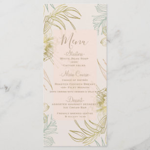 Menu de mariage floral botanique tropical élégant
