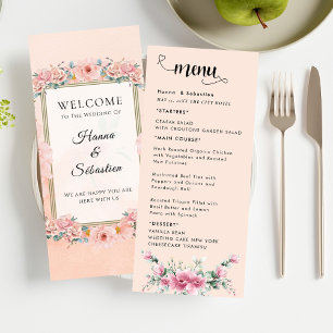 Menu de mariage floral d'automne