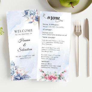 Menu de mariage floral d'automne
