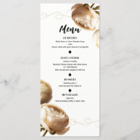 Menu de mariage floral de renoncule crème et blanc