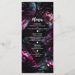 Menu de mariage floral enchanté Bold Moody Flowers