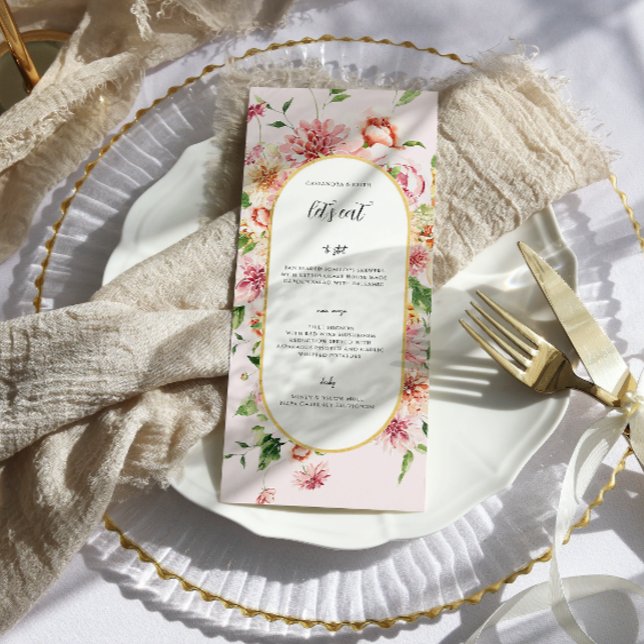 Menu de mariage floral Jardins de l'Après-Glowing (Créateur téléchargé)