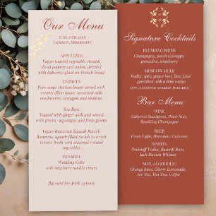 Menu de mariage floral rustique intemporel
