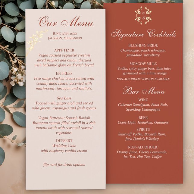Menu de mariage floral rustique intemporel (Créateur téléchargé)