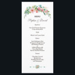 Menu de mariage floral tropical Luau exotique<br><div class="desc">Conception de carte de destination élégante et exotique avec bouquet de fleurs d'aquarelle tropicale délicate,  séparateurs floraux,  écriture manuscrite moderne,  sur fond blanc. Utilisez l'outil de personnalisation pour ajouter vos informations,  modifier les polices,  les couleurs. Pour les articles assortis,  veuillez visiter ma collection de mariage floral tropical délicat.</div>