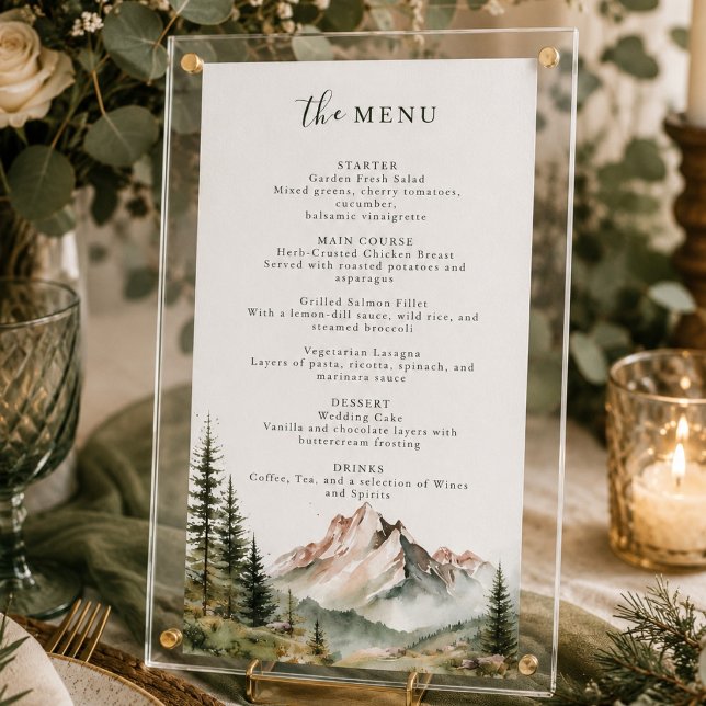 Menu de mariage forêt rustique (Créateur téléchargé)