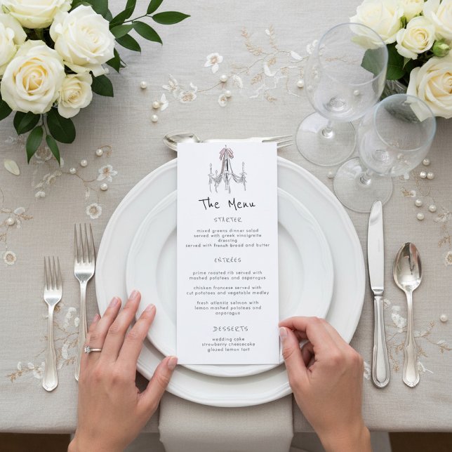 Menu de mariage gâteau de dessert lustre Caprice (Créateur téléchargé)