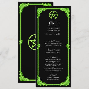 Menu de mariage gothique à lueur verte ensorcelant