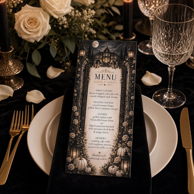 Menu de mariage gothique céleste de luxe (Créateur téléchargé)