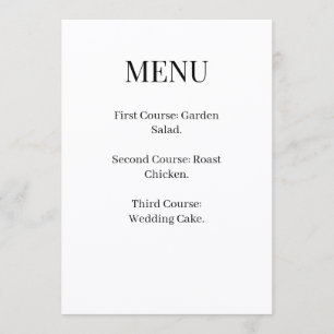 Menu de mariage gothique Dark Academia