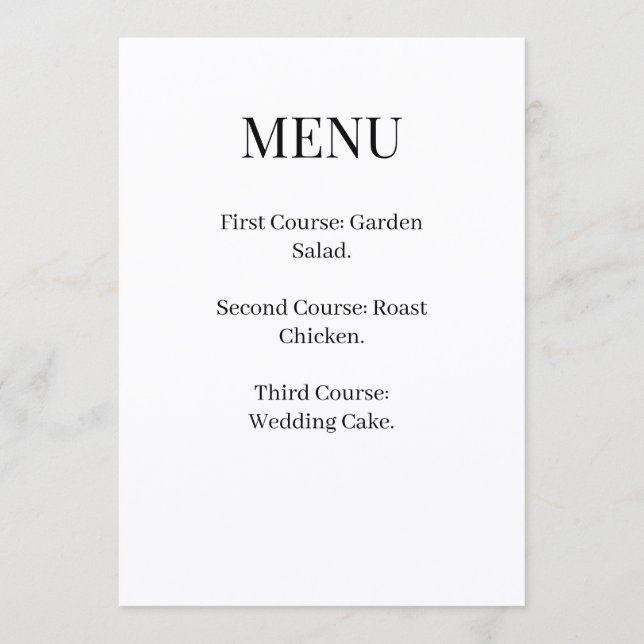 Menu de mariage gothique Dark Academia (Devant)